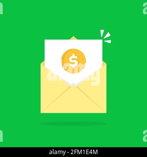 income flow in cartoon open letter Stock Vector
