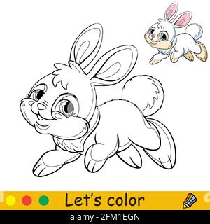 Jumping Rabbit Isolated Coloring Page for Kids Stock Vector Image & Art ...