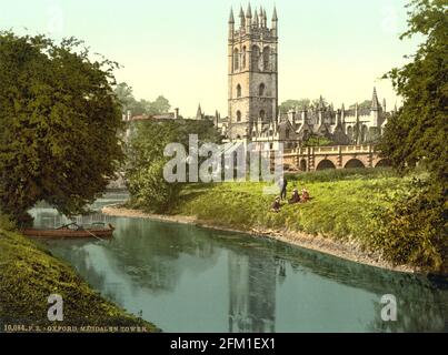 Magdalen College Oxford University circa 1890-1900 Stock Photo