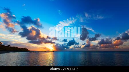 Caribbean sunset Stock Photo