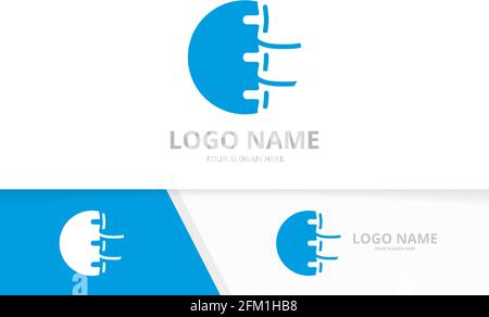 Vector logo design for spine clinic. Vertebral column logotype template. Stock Vector