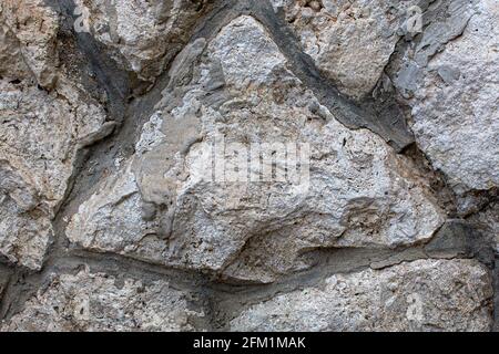 Grungy rustic big tiled gray stone background Stock Photo