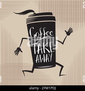 Take away coffee concept - vector illustration Stock Vector