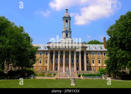 Old Main Building on the campus of Penn Pennsylvania State University at State College or University Park Pennsylvania PA Stock Photo