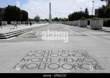 Foto IPP/Roberto Ramaccia Roma 5/05/2021  Stadio Olimpico pre Euro 2020-2021 Nella foto il Viale del Foro Italico con i mosaici e l’obelisco Mussolini Stock Photo