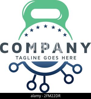 Covid with fitness apparel vector template download logos. Stock Vector