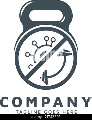 Covid with fitness apparel vector template download logos. Stock Vector