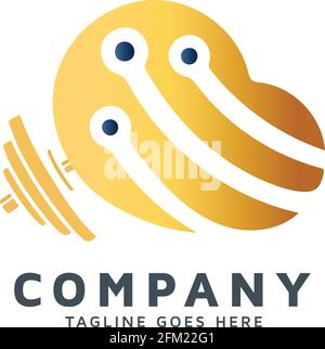 Cloud technology with fitness apparel vector template download logos. Stock Vector