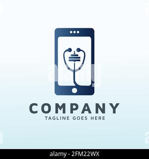 medical phone fitness logo vector design template Stock Vector