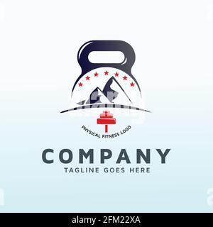 mountain icon fitness logo vector design template Stock Vector