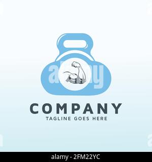 cloud based cyber security fitness logo vector design template Stock Vector