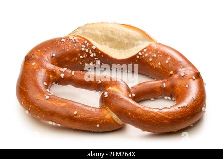 Soft pretzel isolated against white background Stock Photo