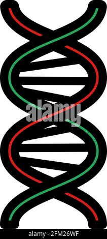 DNA Icon. Editable Bold Outline With Color Fill Design. Vector ...