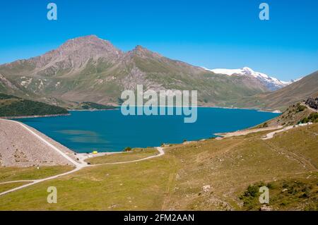 Mont Cenis artificial lake (1974 m), Savoie (73), Auvergne-Rhone-Alpes, France Stock Photo