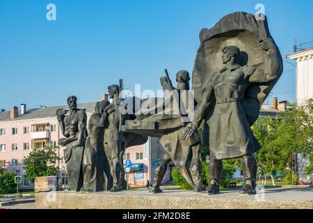 Second World War Memorial in Bor just across the Volga River from Nizhny Novgorod, Russia. Stock Photo