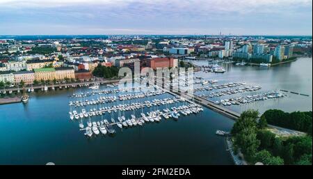 Boats at a harbor in Helsinki 01 Stock Photo