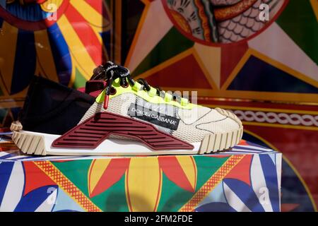 Dolce and Gabbana NS1 sneakers on sale at the company s store New Bond Street London UK Stock Photo Alamy