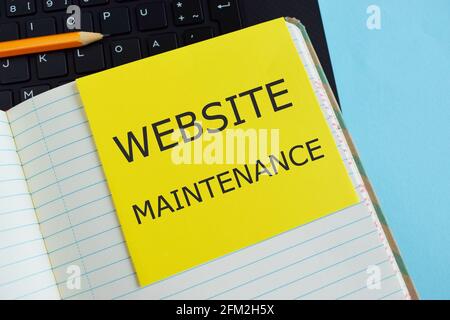 Conceptual message writing showing Website Maintenance. Business photo text act of regularly checking your website for issues Stock Photo