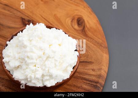 Traditional Indian Churned White Butter Also Known As Safed Makhan Malai Or Homemade Makkhan Is Used To Prepare Desi Ghee In Wooden Bowl. Isolated On Stock Photo