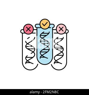 Genetic testing olor line icon. Medical test. Pictogram for web page, mobile app, promo. UI UX GUI design element. Editable stroke. Stock Vector