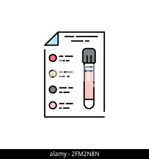 Medical analysis olor line icon. Pregnancy. Pictogram for web page, mobile app, promo. UI UX GUI design element. Editable stroke. Stock Vector