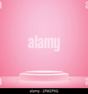 Big red studio, podium with lighting - Vector illustration Stock Vector