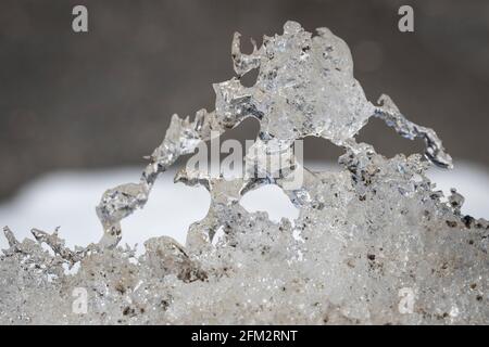 ice crystals in Hochsoelden in Oetztal, Austria Stock Photo