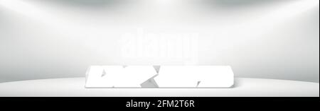 White - gray background studio, with rectangular marble podium - Vector illustration Stock Vector