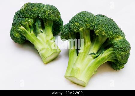 fresh green broccoli vegetable isolated on a white background Stock Photo