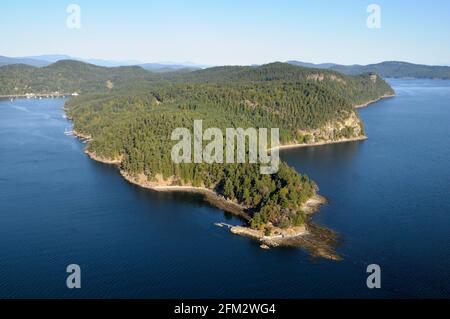 Razor Point, North Pender Island, BC. Aerial photographs of the Southern Gulf Islands. British Columbia, Canada. Stock Photo