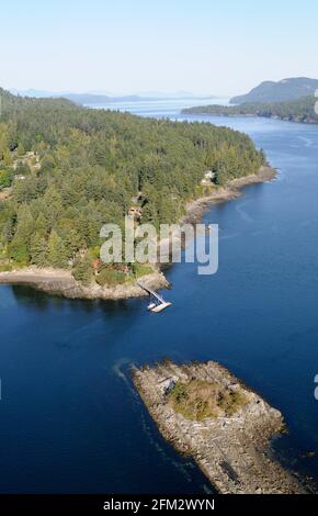 Navy Channel, North Pender Island, BC. Aerial photographs of the Southern Gulf Islands. British Columbia, Canada. Stock Photo