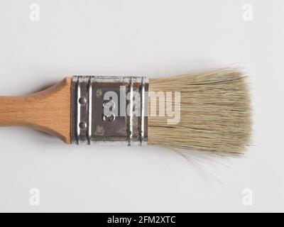 Paint brush of size 30 mm over white Stock Photo