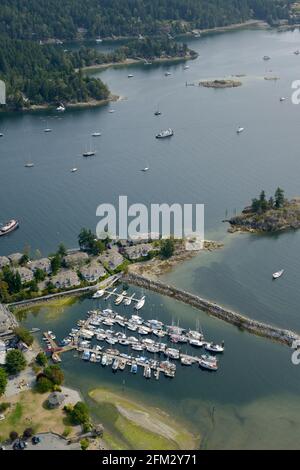 An aerial view of Salt Spring Island in Vancouver Island, BC Canada ...