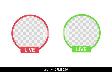 Social media icon avatar frame. Live stories user video streaming. Vector illustration. Stock Vector