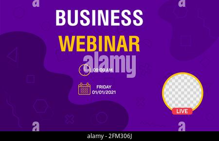 Invitation banner to the online conference. Business webinar invitation design. Stock Vector