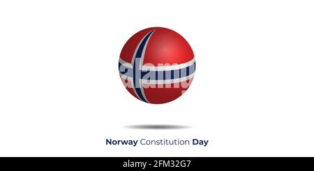 Norway flag ball vector illustration. good template for Norway National day. Stock Vector