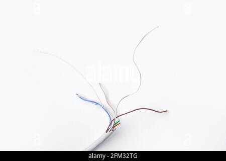 Ethernet cable for a local network. Twisted-pair isolated on white background Stock Photo