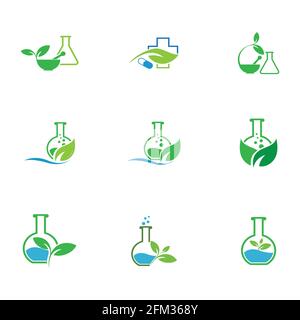 logo template set of natural medicine design Stock Vector