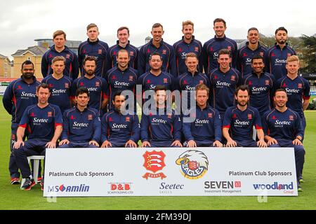 Essex players pose for a team photograph in training kit during the Essex CCC Press Day at the Essex County Ground on 7th April 2016 Stock Photo