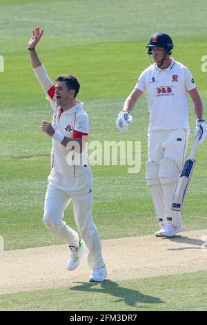 Jimmy Anderson of Lancashire with an appeal for a wicket during Essex CCC vs Lancashire CCC, Specsavers County Championship Division 1 Cricket at The Stock Photo