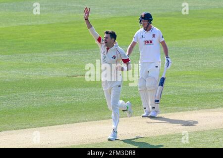 Jimmy Anderson of Lancashire with an appeal for a wicket during Essex CCC vs Lancashire CCC, Specsavers County Championship Division 1 Cricket at The Stock Photo