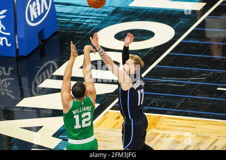 Orlando, Florida, USA, May 5, 2021, Boston Celtics forward Grant Williams #12 takes a shot at the Amway Center  (Photo Credit:  Marty Jean-Louis) Credit: Marty Jean-Louis/Alamy Live News Stock Photo