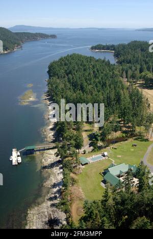 The Timbers, North Pender Island, BC. Aerial photographs of the Southern Gulf Islands. British Columbia, Canada. Stock Photo
