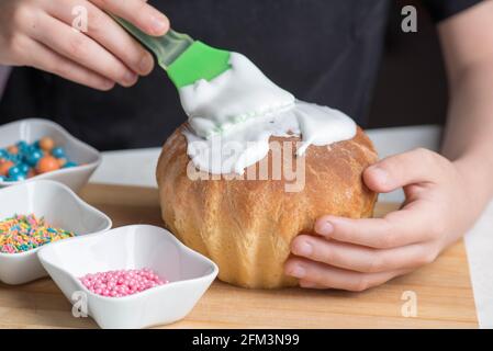 sugar glaze covers Easter for the holiday Stock Photo