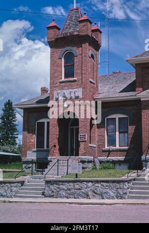 Jail (1896) now a police station view from right Philipsburg Montana ca. 2004 Stock Photo