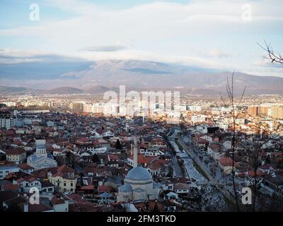 A viewpoint of Prizren from the castle in Kosova Stock Photo