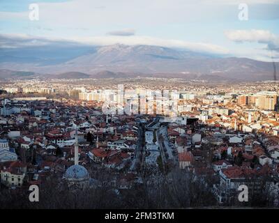 A viewpoint of Prizren from the castle in Kosova Stock Photo