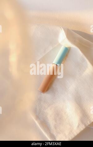 homemade natural organic ingredients lip balm. Handmade lip balm and lipstick Stock Photo