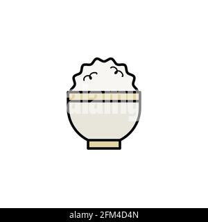 Bowl of Rice Conceptual Vector Icon Design eps10 Stock Vector