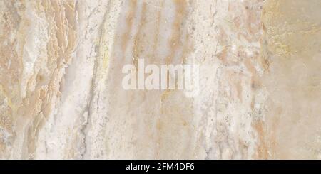 Ivory and brown color polished finish onyx texture with natural veins high resolution marble design Stock Photo
